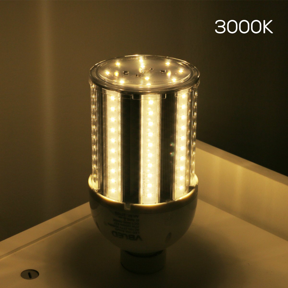 vbled® 27 W Grain Ampoule à culot E27–3200 lumens – blanc chaud 3000 K – IP64 étanche – HQL Ampoule de rechange/Corn Bulb épis de maïs