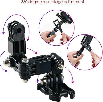 PROVO Camera helmet holder accessory kit, action camera accessory, compatible with GoPro 8/7/6/5/4