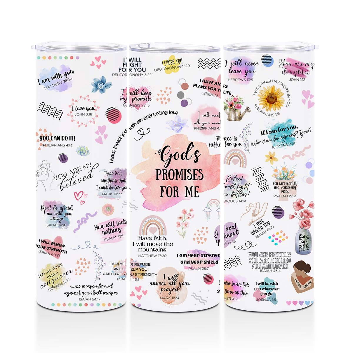 Spanish Christian Gifts 20oz Skinny Tumbler Faith Based Gifts Spanish Religious Gifts for Women Men Godmother Bible Verse Sublimation Tumblers