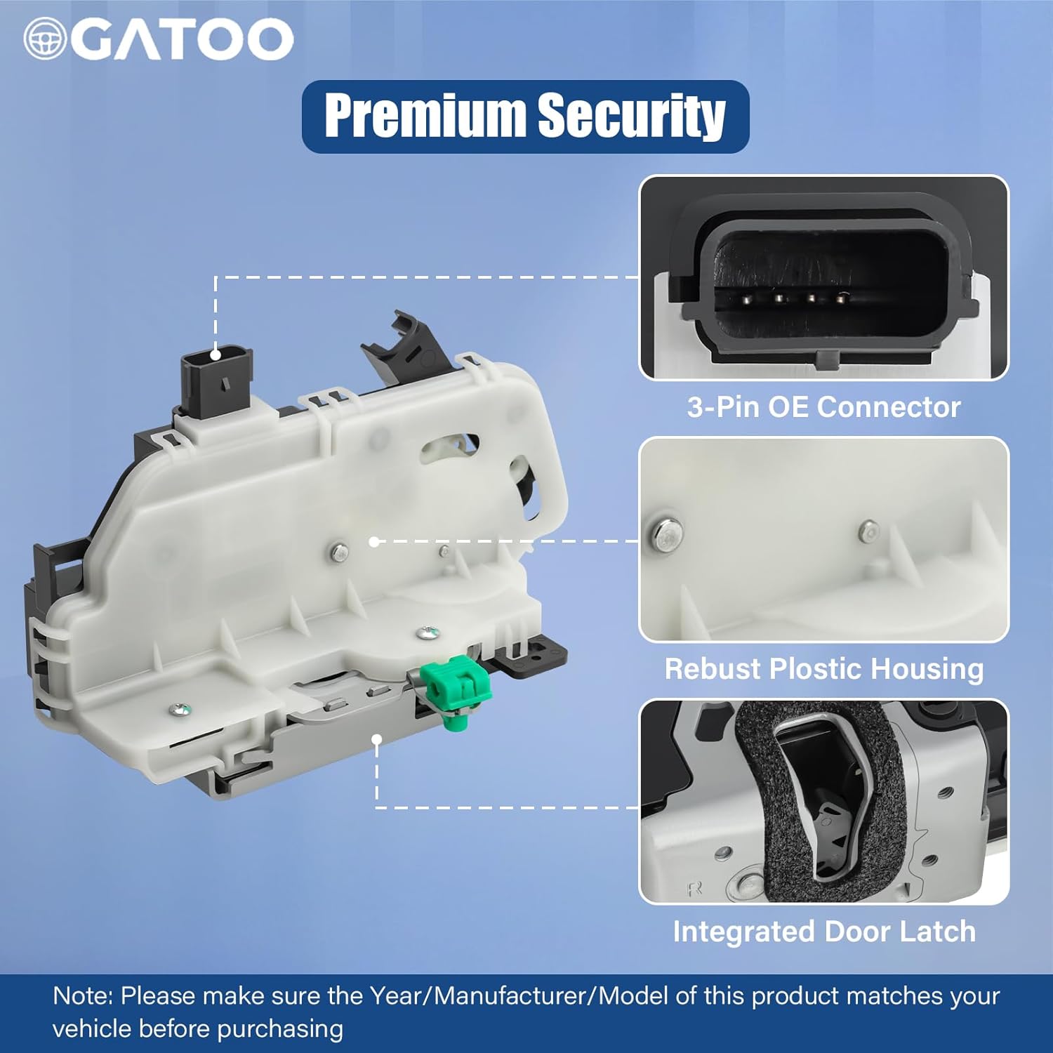 Rear Right Passenger Side Door Lock Latch Actuator Fit for Ford F150 2009 2010 2011 2012 2013 2014, Ford Explorer 11-2019, Ford Mustang Lincoln Mark LT 10-14, Ford Taurus 13-19, Replace 9L3Z5426412A