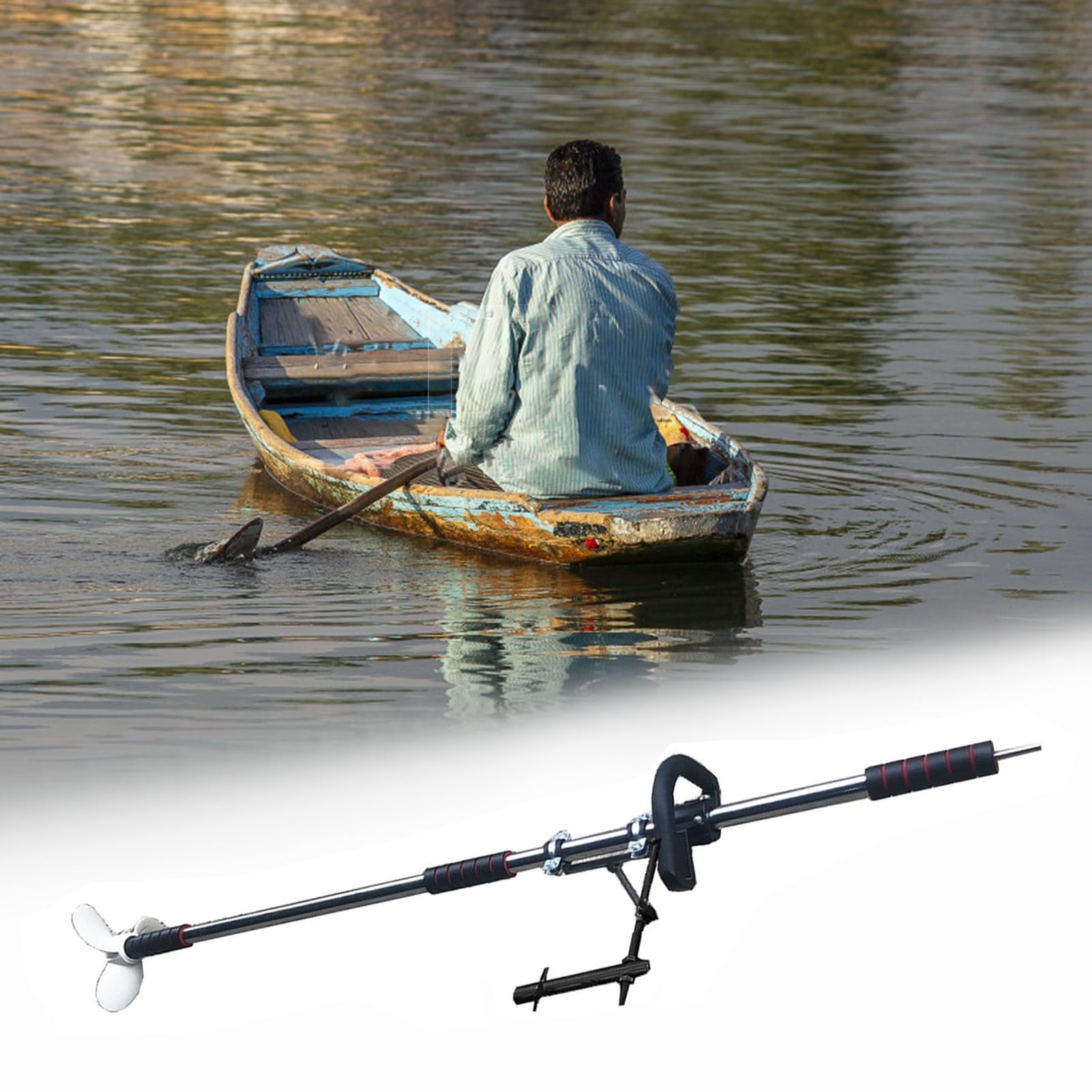 Moteur de pêche sous-marine portatif avec hélice de secours en aluminium léger de 49 pouces