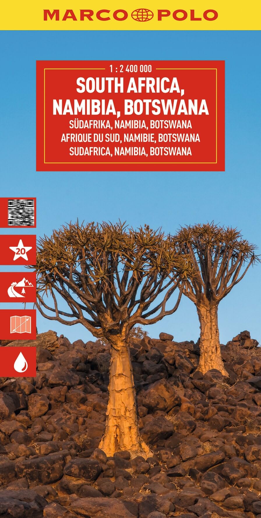 Marco Polo South Africa, Namibia & Botswana Road Map: Travel Map for Road Trips with Top Sights and Scenic Routes (Folded Map): wegenkaart 1:2.400.000 (Marco Polo Maps)