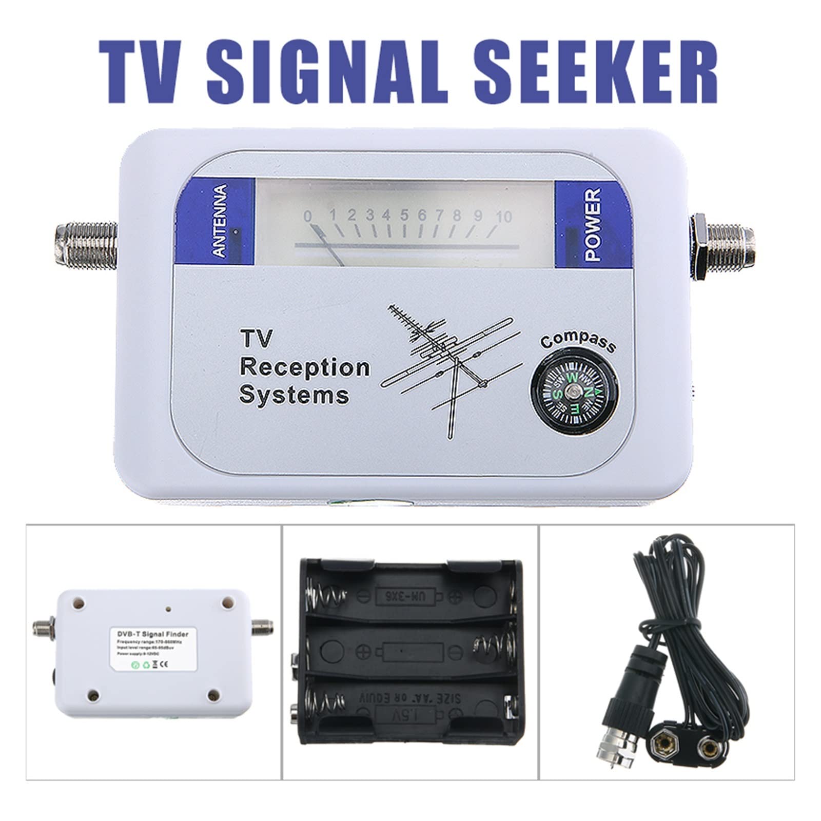 95DTW DVB-T Signal Compass Finder Misuratore di potenza dell'antenna del rilevatore TV digitale leggero e durevole Decodificatore del ricevitore