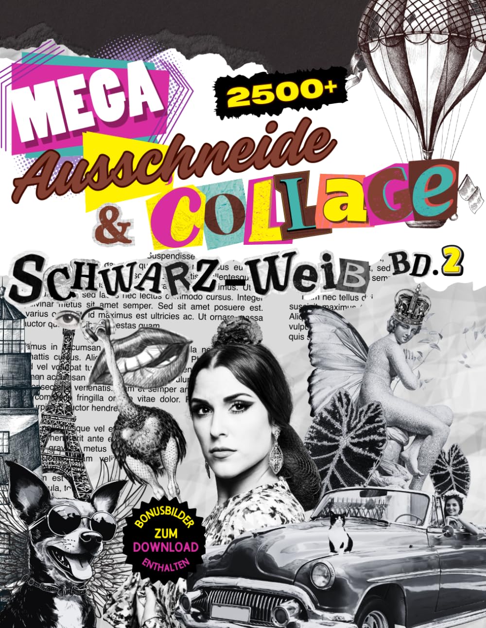 Livre de collage noir et blanc scrapbooking papier DIY matériel de loisirs créatifs