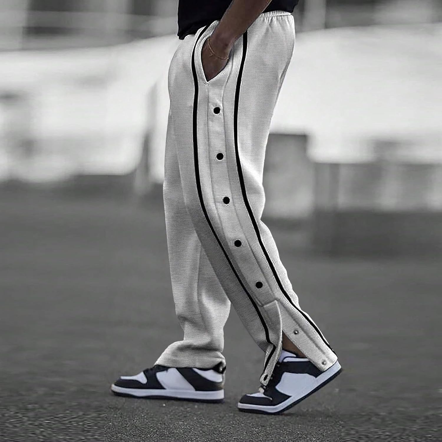 WENKOMG1 Mens Athletic Pants Elastic Waist Gym Workout Active Basketball Sweatpants with Pockets, S-3XL