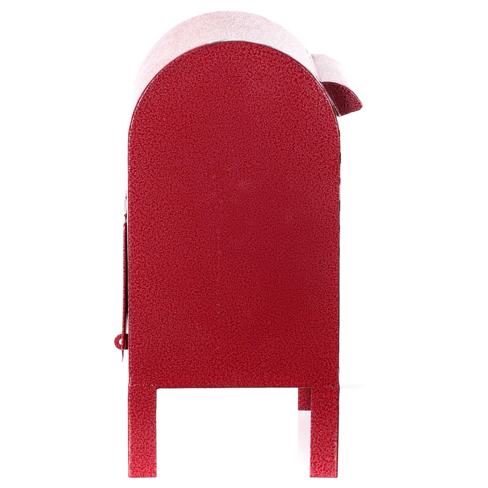 Cassetta delle lettere metallo rosso Natale 35x20x20 cm