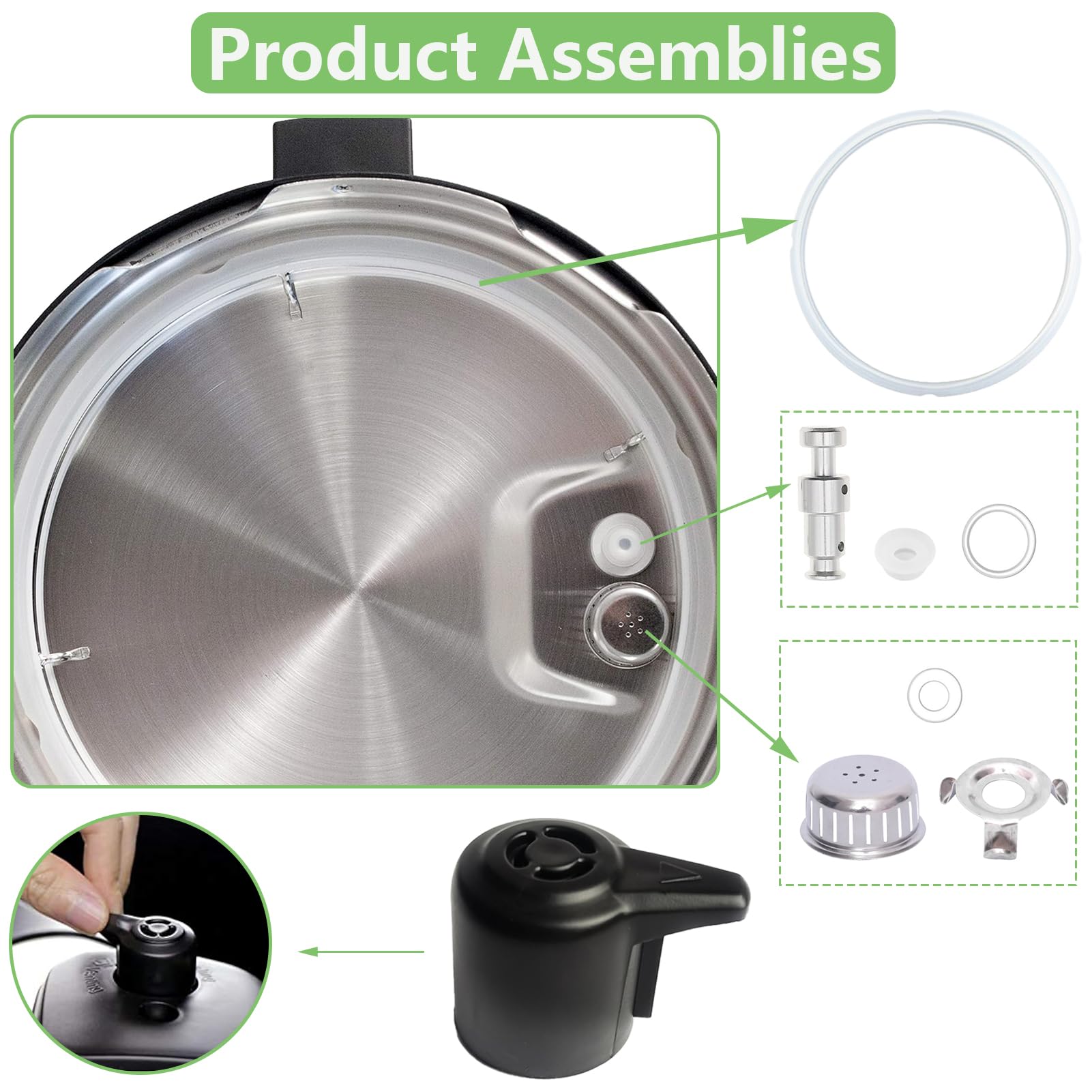 Kit Pièces De Rechange Pour Instant Pot Duo 3Qt - Joints, Soupapes, Bouclier - Diam. Int. 20 Cm / Ext. 22 Cm
