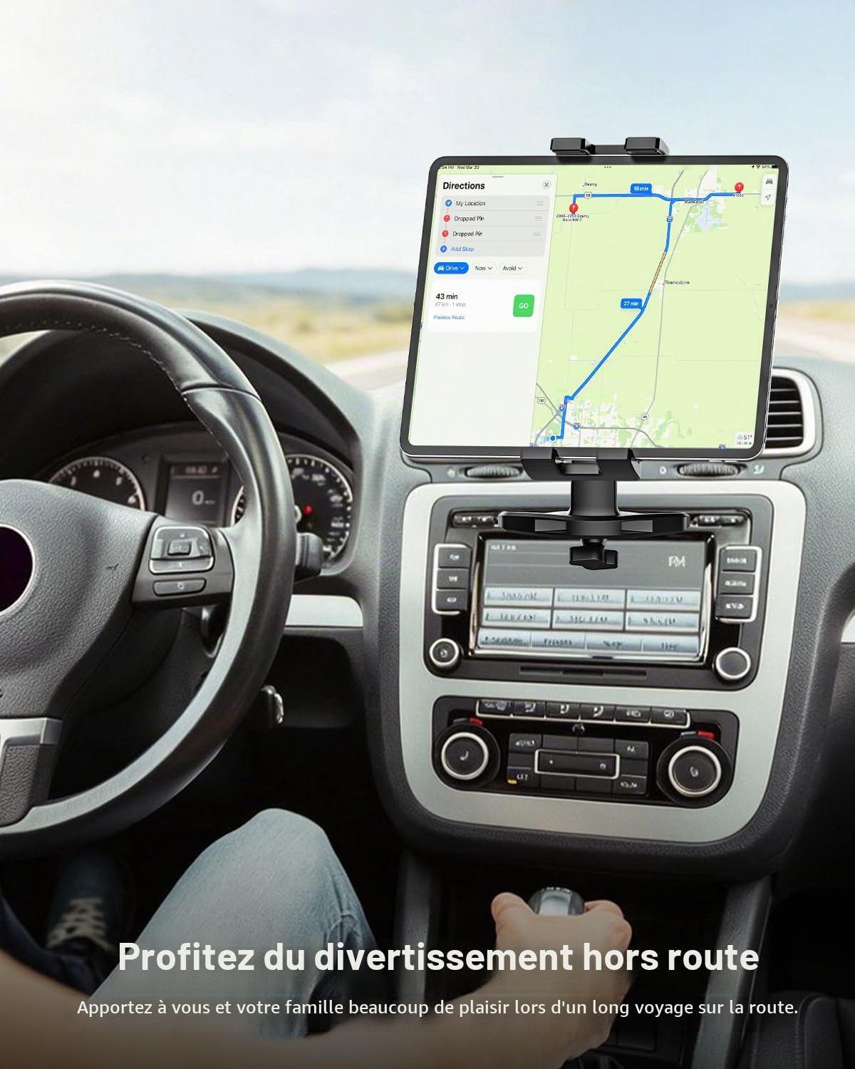 Support Tablette Voiture Lecteur CD, Fixation Tablette Voiture Base CD