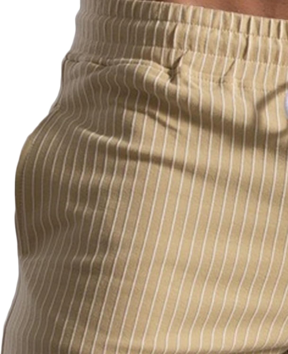 Men's Elastic Waist Vertical Striped Shorts Classic-Fit Summer Striped Flat Front Shorts Workout Gym Fitness Shorts