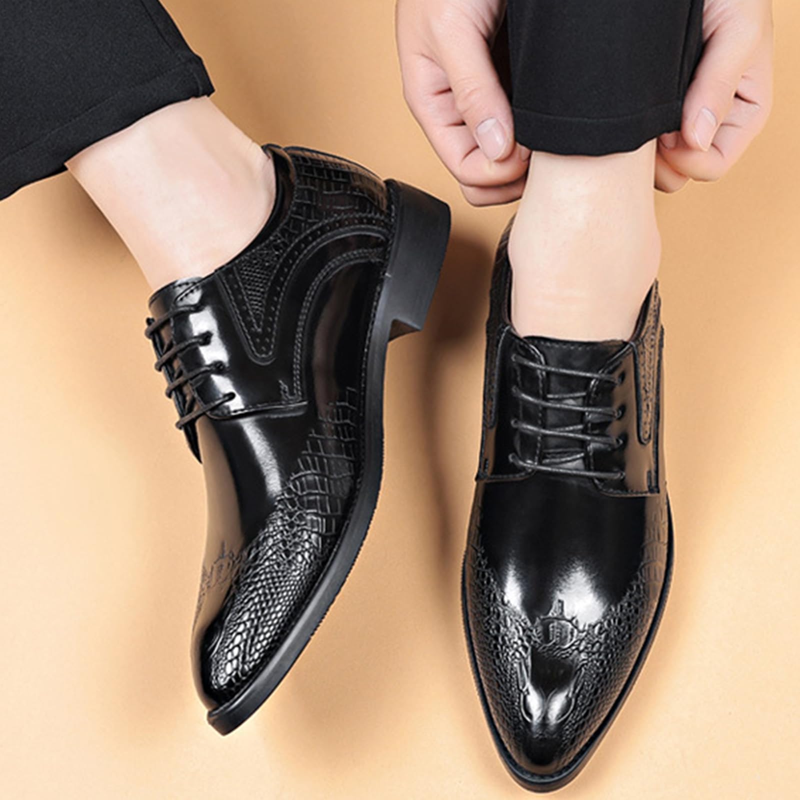 Scarpe Oxford da Uomo Stringate Scarpe Matrimonio in Pelle Antiscivolo