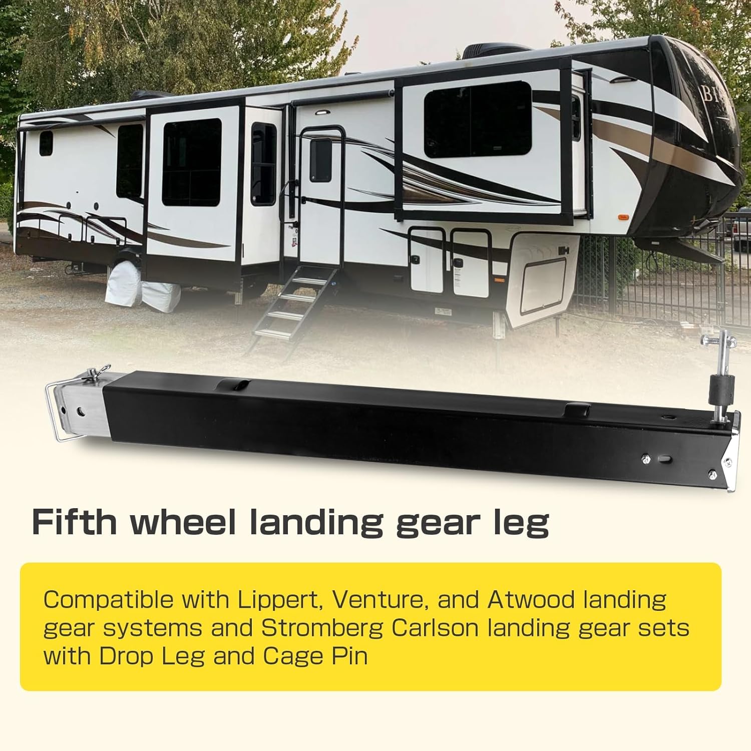 RV Lead Fifth Wheel Landing Gear Leg Compatible with Lippert Venture Atwood Stromberg Carlson Landing Gear Replace 179013, 5th Wheel Landing Gear, Universal