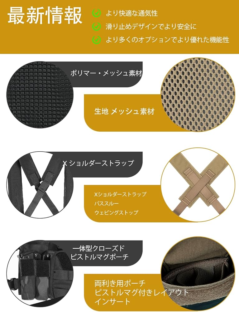 Amazon.co.jp: [ONETIGRIS] タクティカルベスト 軽量 オリジナル