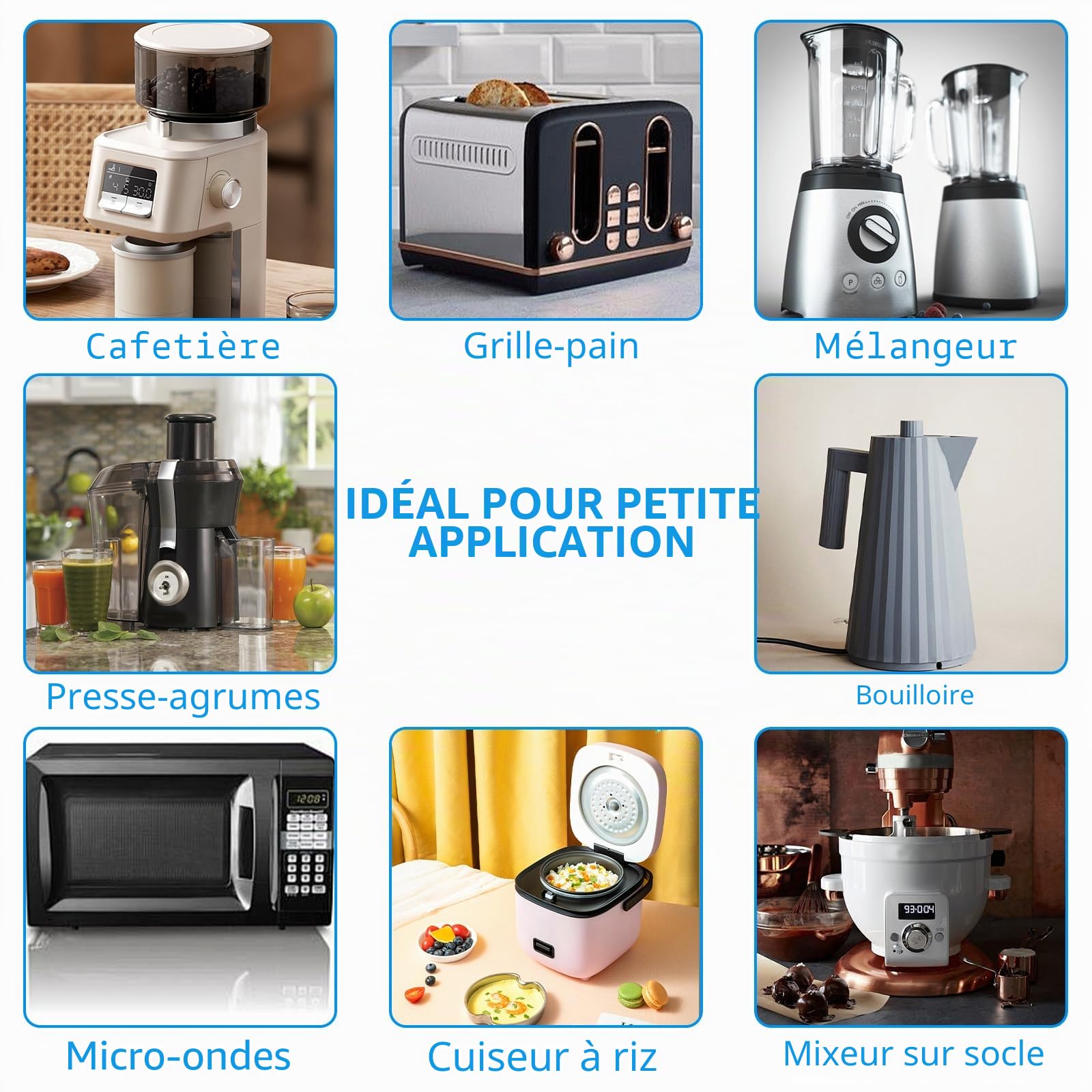 Lot de 36 glissières autocollantes pour appareils de cuisine, petits appareils de cuisine, faciles à déplacer et autocollants (20 mm, 22 mm, 25 mm)