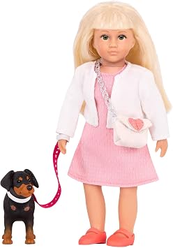 مجموعة لعب Lori Mini Doll & Toy Dog مقاس 6 بوصات ومجموعة لعب Pinscher Pup مع الزي والحيوانات والإكسسوارات للأطفال بعمر 3+ عامًا نادين ونيكس