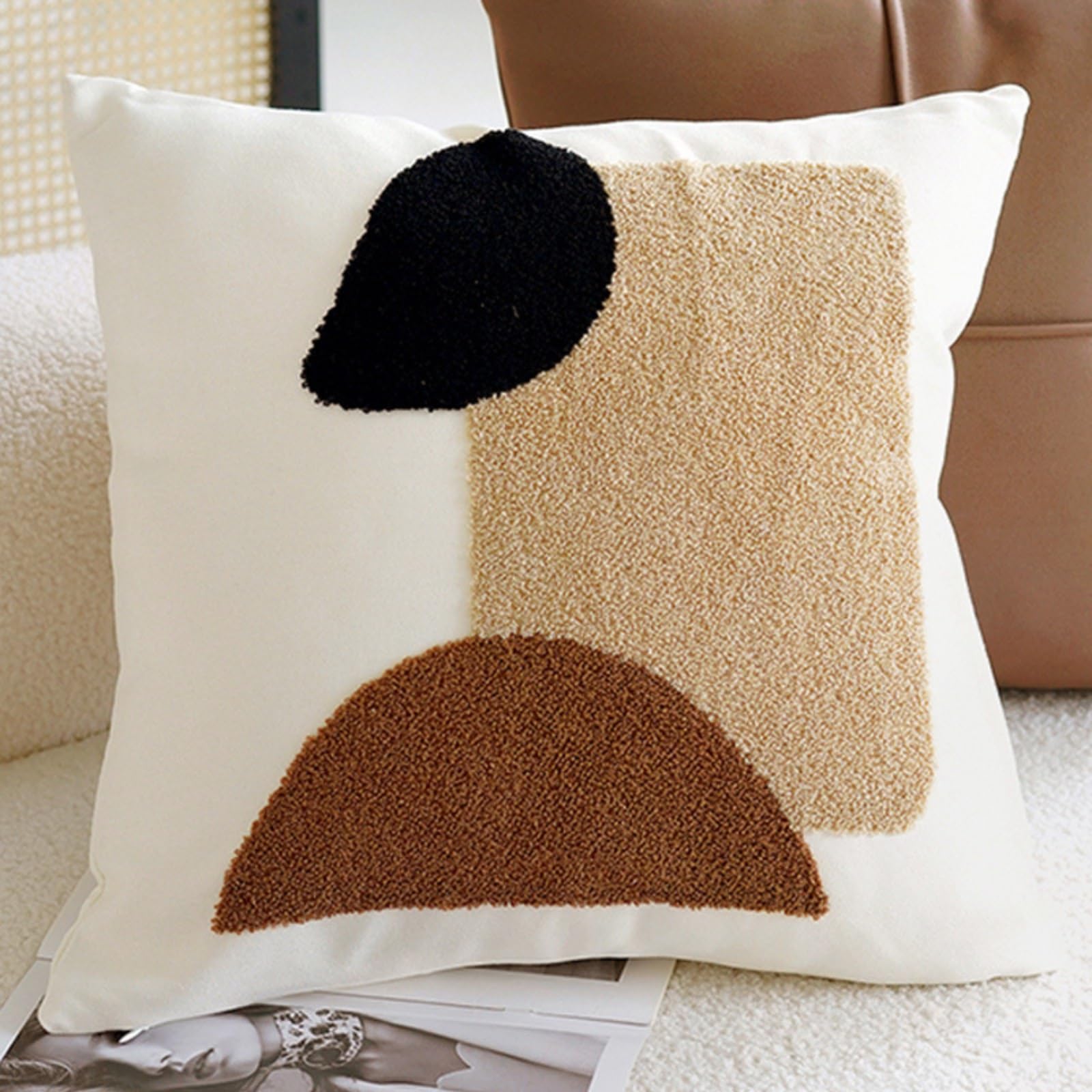 Housses de coussin bohème 45x45 cm avec garnissage trois couleurs