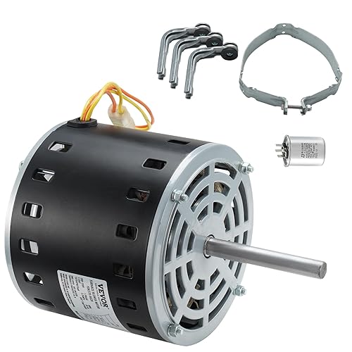 VEVOR Motor de soplador de horno, 1075RPM 5 velocidades, rotación CWCCW, 48 marcos (4.4 amperios, 13 HP)