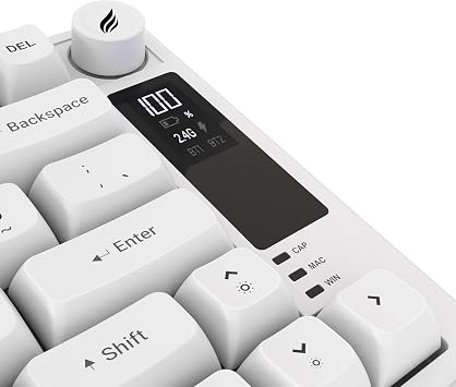 Hawk Gaming HK255 Membrane LCD RGB Kablosuz/Bluetooth%75 Türkçe Gaming Klavye (Beyaz)