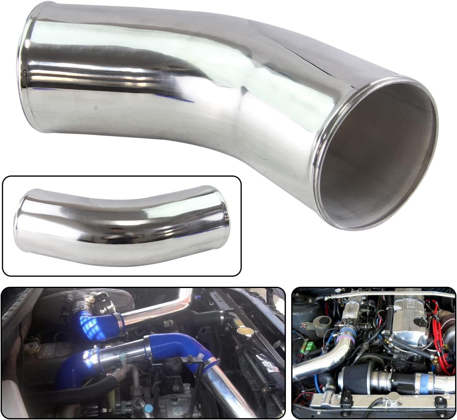 45 Degree Aluminum Intercooler Intake Turbo Pipe Piping Tube hose