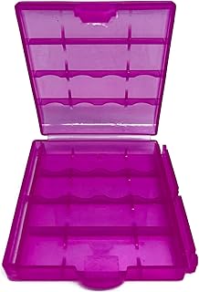 50 cajas de pilas de color rosa para 4 pilas Mignon AA o Micro AAA y caja de baterías para almacenamiento, sin baterías (50 unidades)