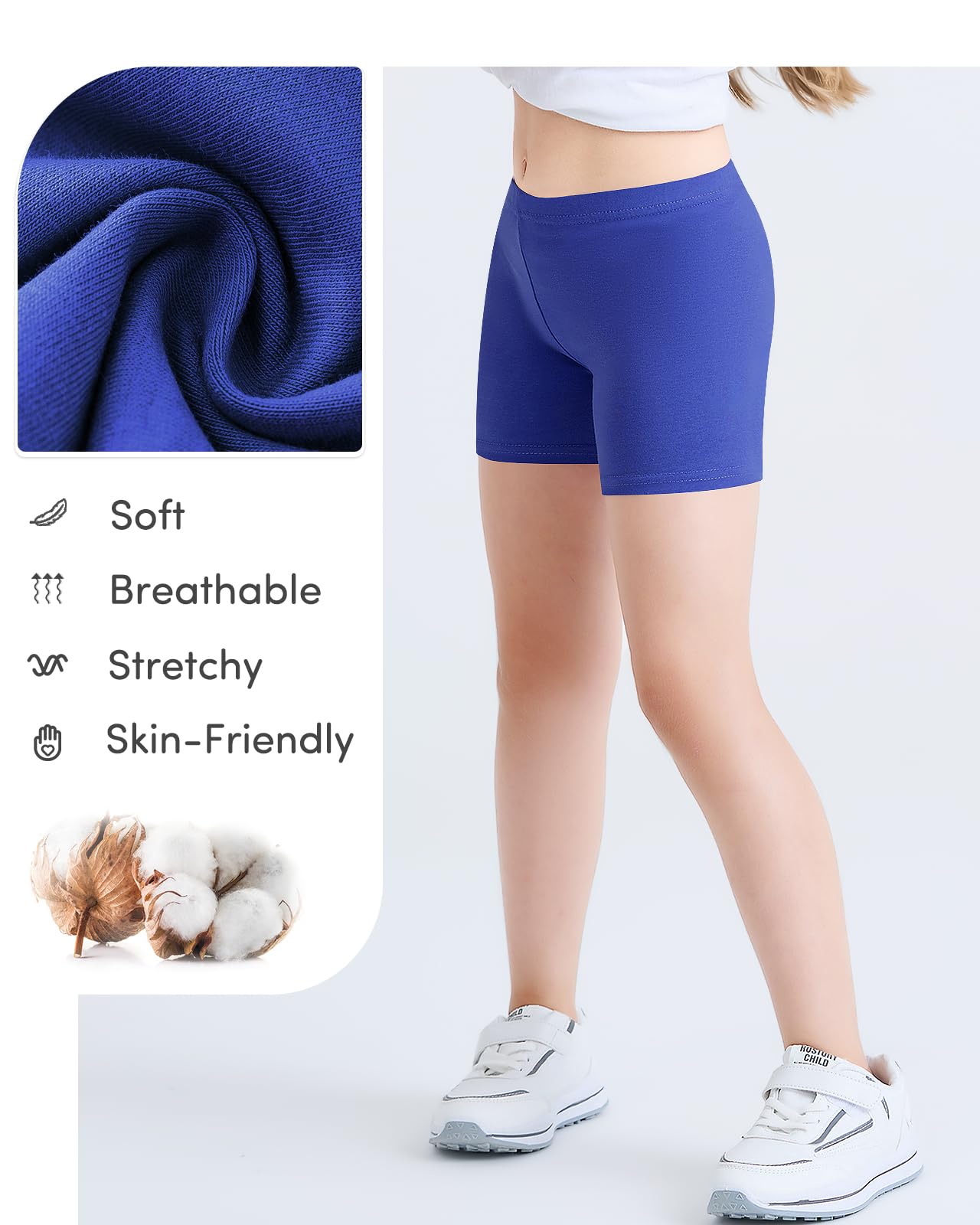 Adorel Pantalones Cortos Algodón Mallas Cortas Shorts para Niña Pack de 6