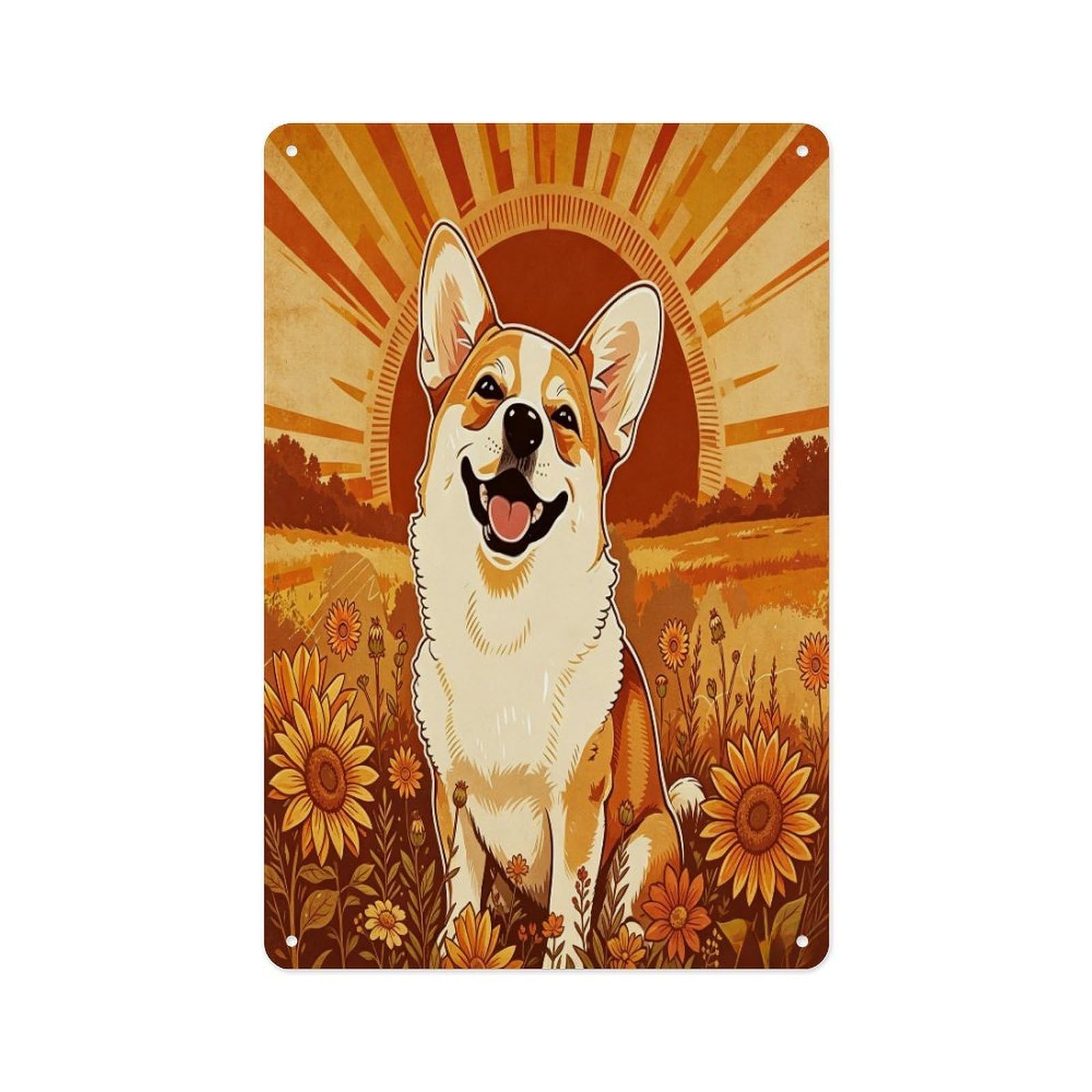 Fekiloot Style Cute Dog Wall Decor Metal Signs Tin Signs Poster