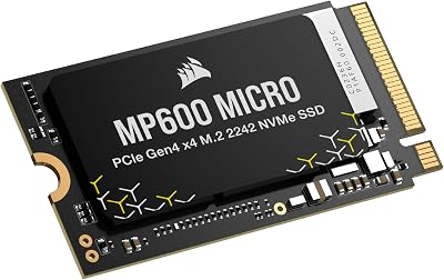 Corsair MP600 MICRO 2TB M.2 NVMe PCIe x4 Gen4 SSD – M.2 2242 – Fino a 7.000 MB/sec in Lettura Sequenziale – Compatibile con i Computer Portatili Lenovo Legion Go e Thin PCIe 4.0 – Nero