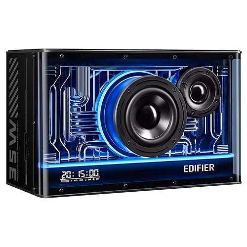 Edifier QD35 Tabletop Bluetooth Speakers, Hi-Res Audio & Hi-Resolution Sound Wireless Certified Computer Loudspeaker, 35W GaN Ultra-Fast Charging, Splendid Light Effects Home Speaker for Phone, Black - black