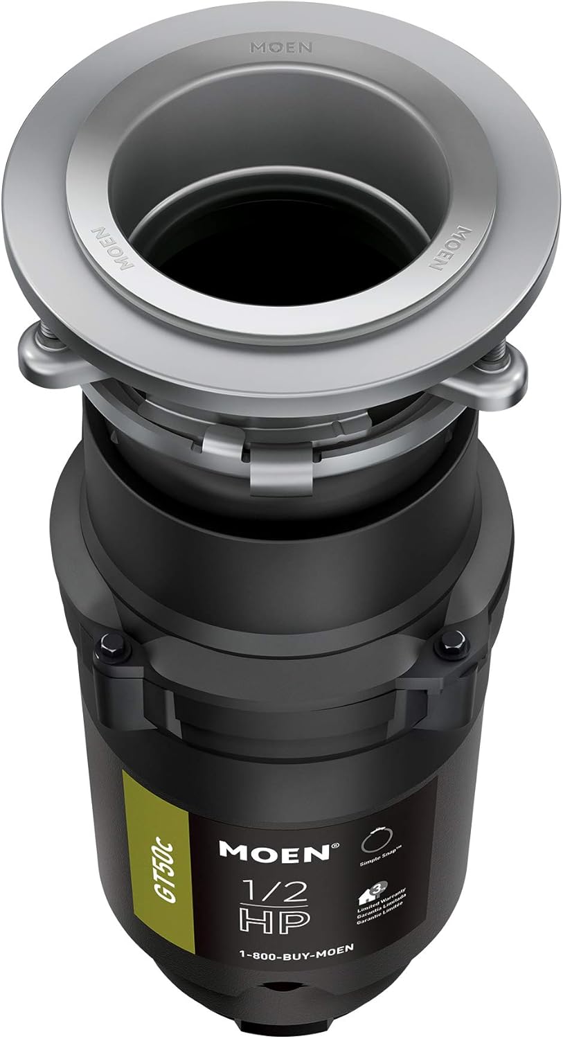 ❤ Crazy Deals Moen GT50C Prep Series 1/2 Horsepower Continuous Feed Garbage Disposal featuring Fast Track Technology, Power Cord Included