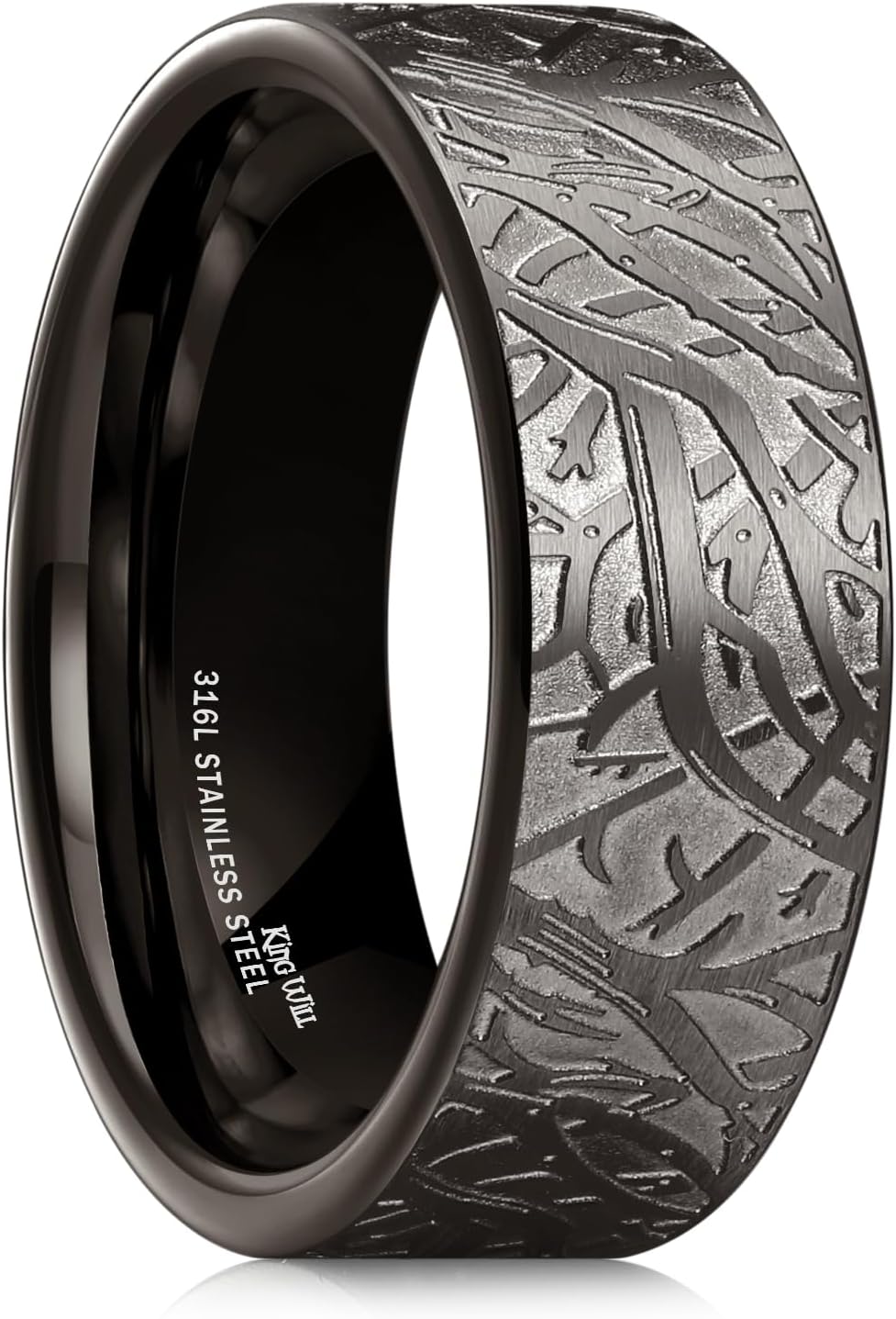 King Will 316L Stainless Steel Wedding Band for Men Women- Celtic Knots and Nature Style Design Wedding Ring in Multicolor Available Comfort Fit