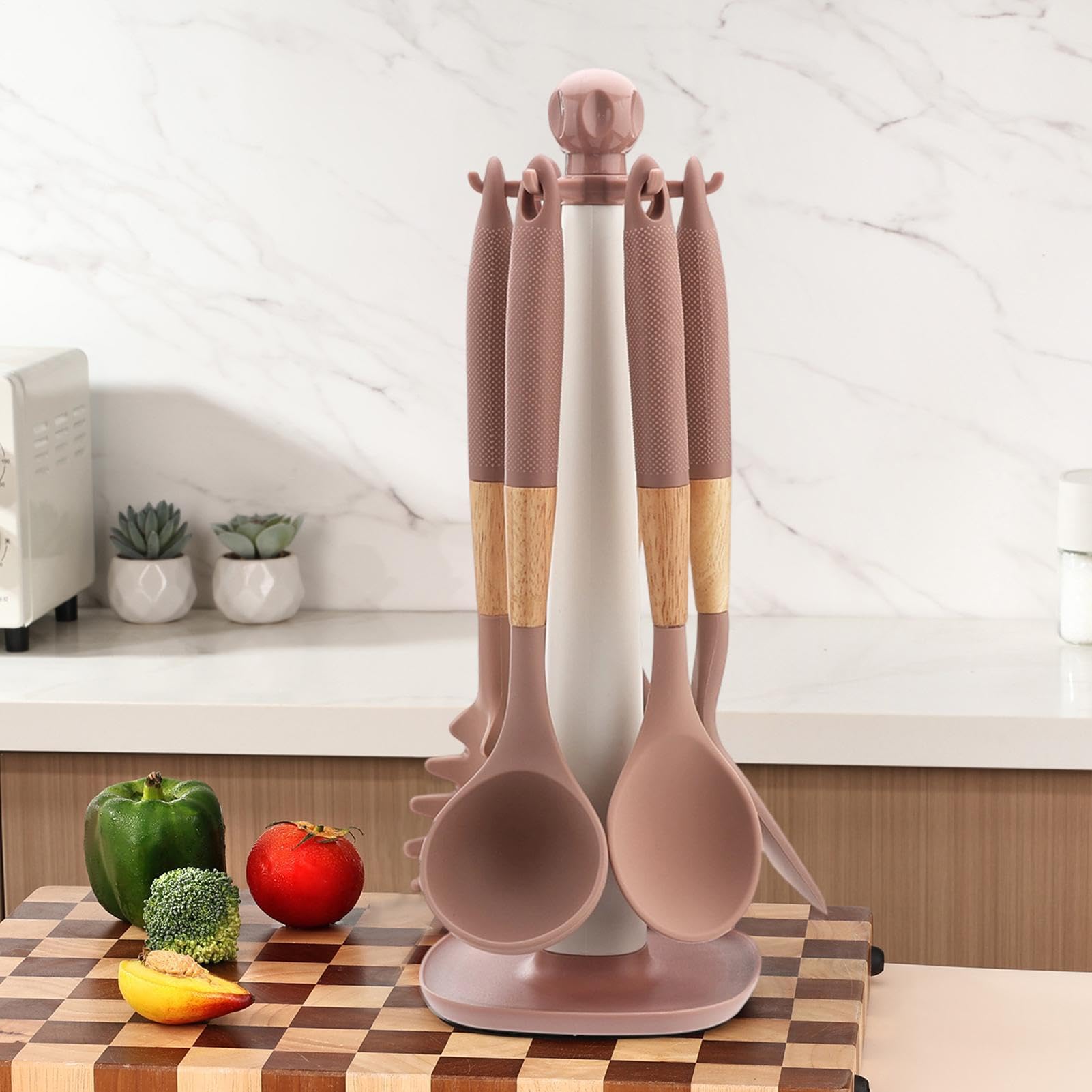 Utensilios de Cocina de Silicona Juego de 7 Piezas Resistente al Calor | Fáciles de para Cocinar para Hogar, Apartamento, Restaurante, Camping, Cocinar,