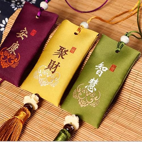 Miniatura 4 de Bolsa de sal espiritual, sal espiritual con bolsita, collar budista espiritual de la bolsa de la sal, talismán chino clásico bolsa de sal espiritual