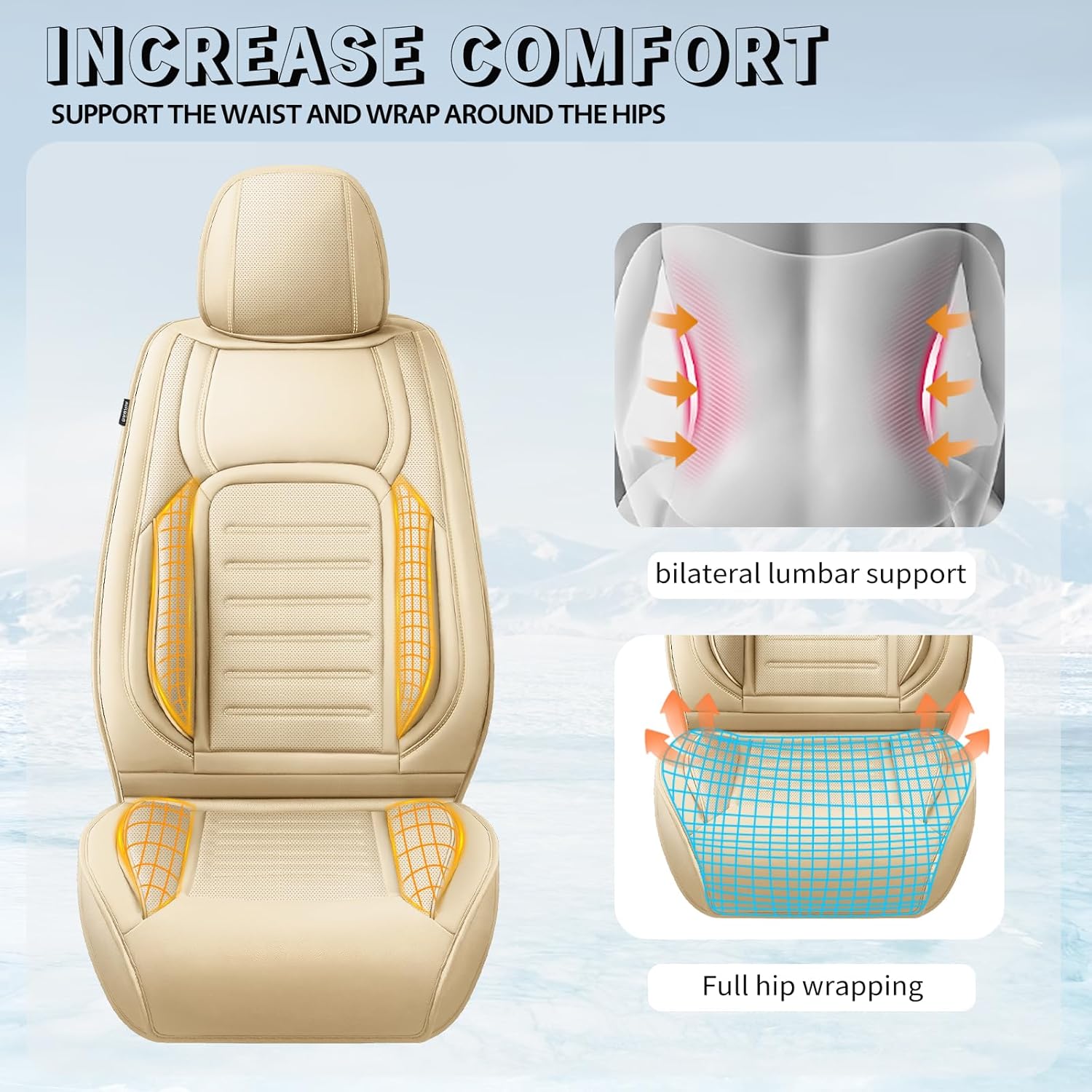 Fit CRV Premium Leather Car Seat Covers Compatible with Honda CR-V 2011-2025 2026, Breathable, Wear Resistant, Airbag Compatible, All-Weather Protection & Full Coverage, Full Set Beige