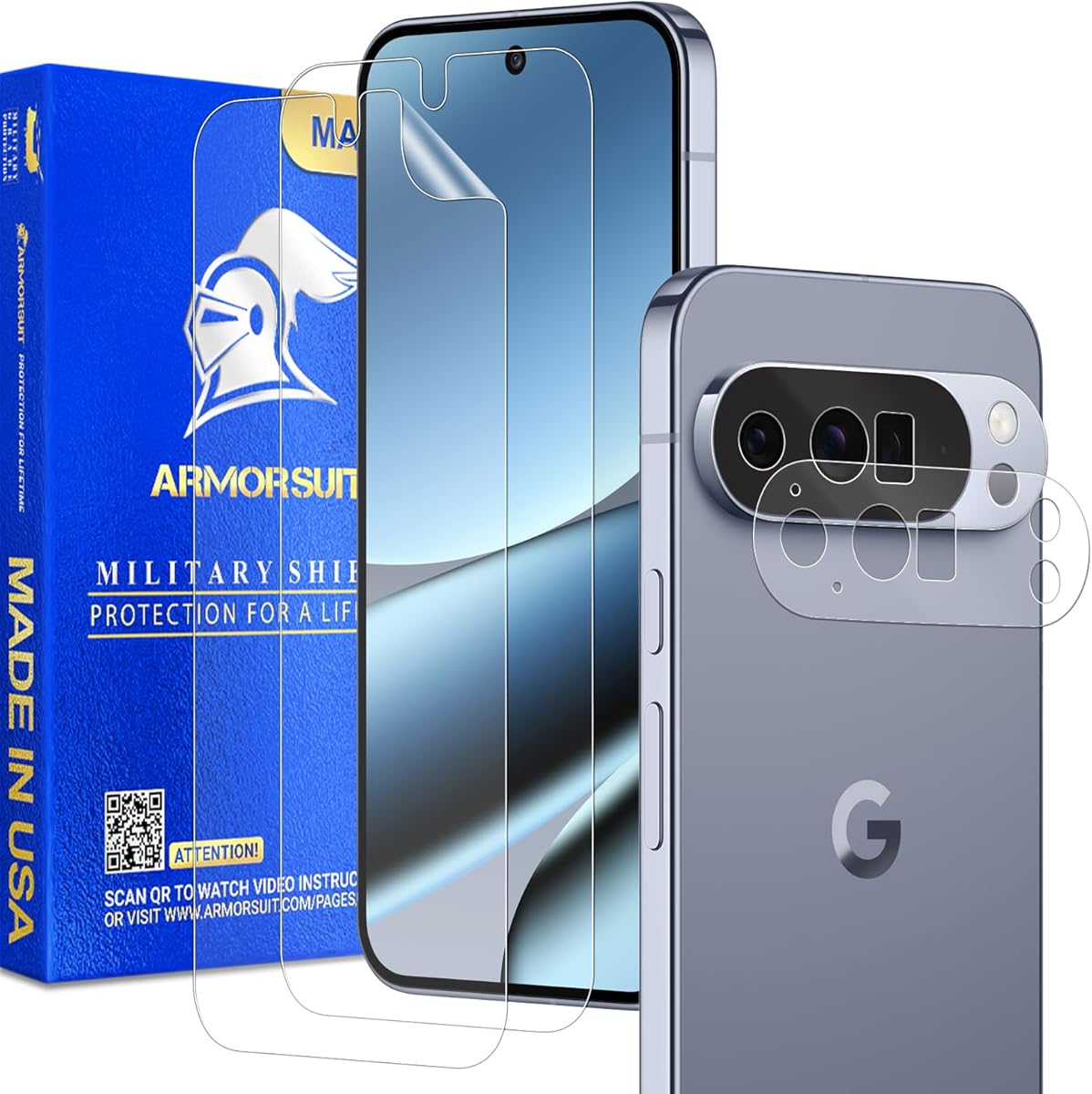 ArmorSuit 2+2 Pack MilitaryShield Clear Film Camera Protector + Screen Protector for Google Pixel 10 Pro XL HD Clear Film - Made in the USA