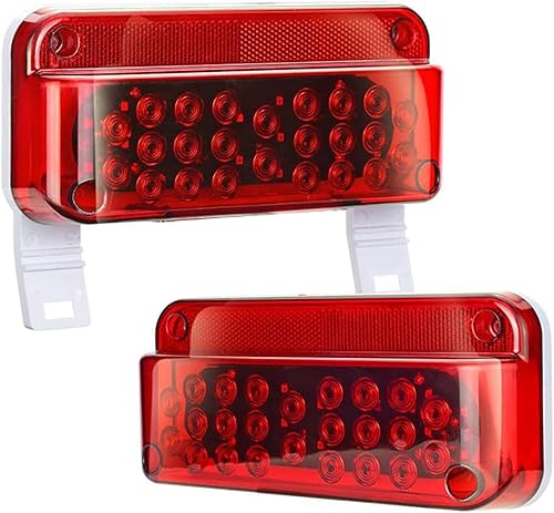LIMICAR Luces LED de remolque para caravana, 53 LED rojas, luz trasera de remolque de caravana, señal de parada, luz trasera de freno, luz blanca