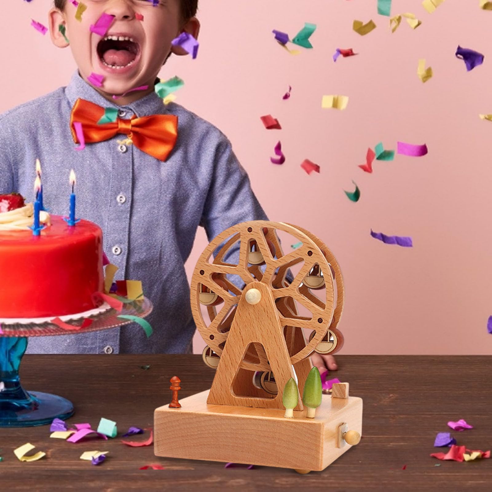 Carillon per bambini, carillon in legno - Scatola musicale per ballerina | del castello di Clockwork,Giocattoli sonori rotanti per culla per lo sviluppo dei bambini, ornamenti per la scuola materna