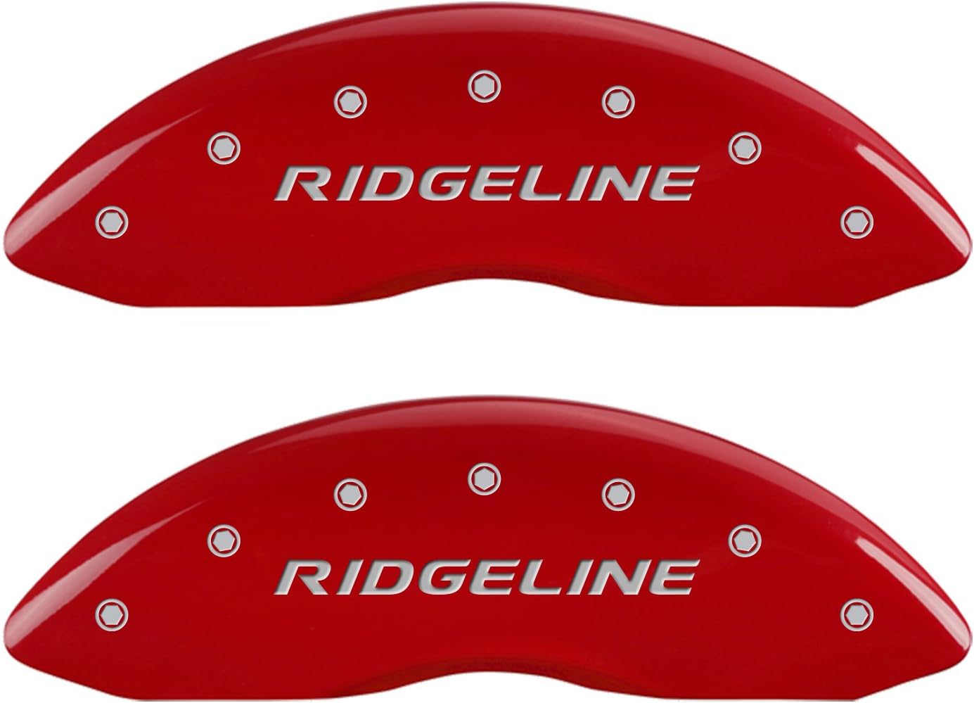 MGP Brake Caliper Covers Compatible with 2009-2025 Honda Pilot, 2017-2025 Honda Ridgeline - Powder-Coated Finish, 4PCS Front and Rear (Red - Ridgeline Engraving)