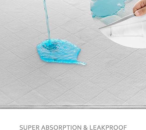 Miniatura 2 de Tapete impermeable para jaula de perro con cuerda, paquete de 2 (42 x 28 pulgadas), almohadillas lavables para orina para perros, almohadillas de