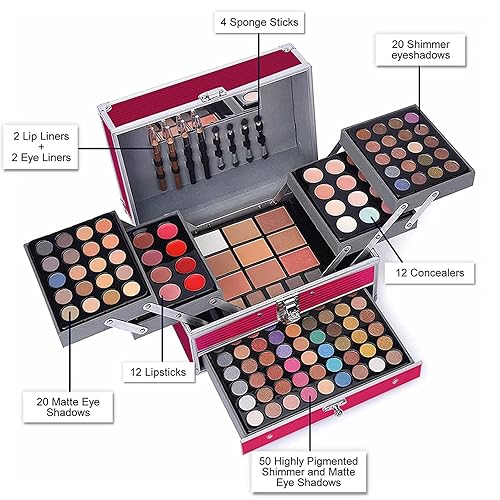 Miniatura 9 de Kit completo de maquillaje de 132 colores todo en uno para mujer, kit de maquillaje profesional, juego de regalo de maquillaje para mujeres, niñas y