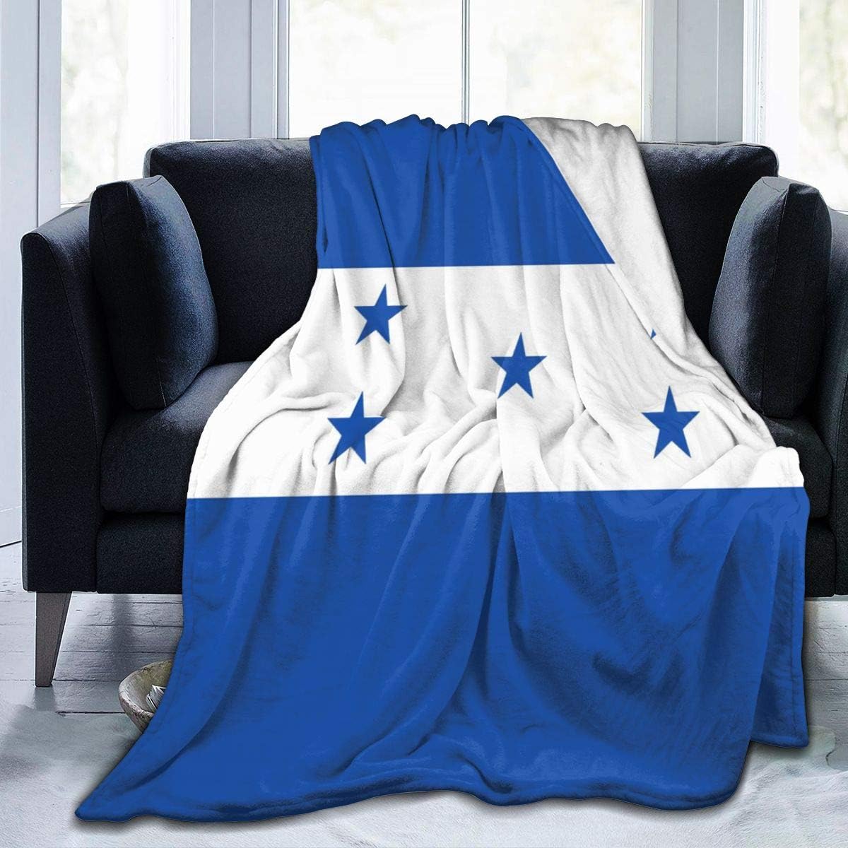 Carwayii Flag of Honduras Lap Blanket Cozy Thermal Blanket No Shedding Premium Flannel Throw Blanket Luxury Couch Throw Blanket Soft Sherpa Blanket for Bed Couch Car