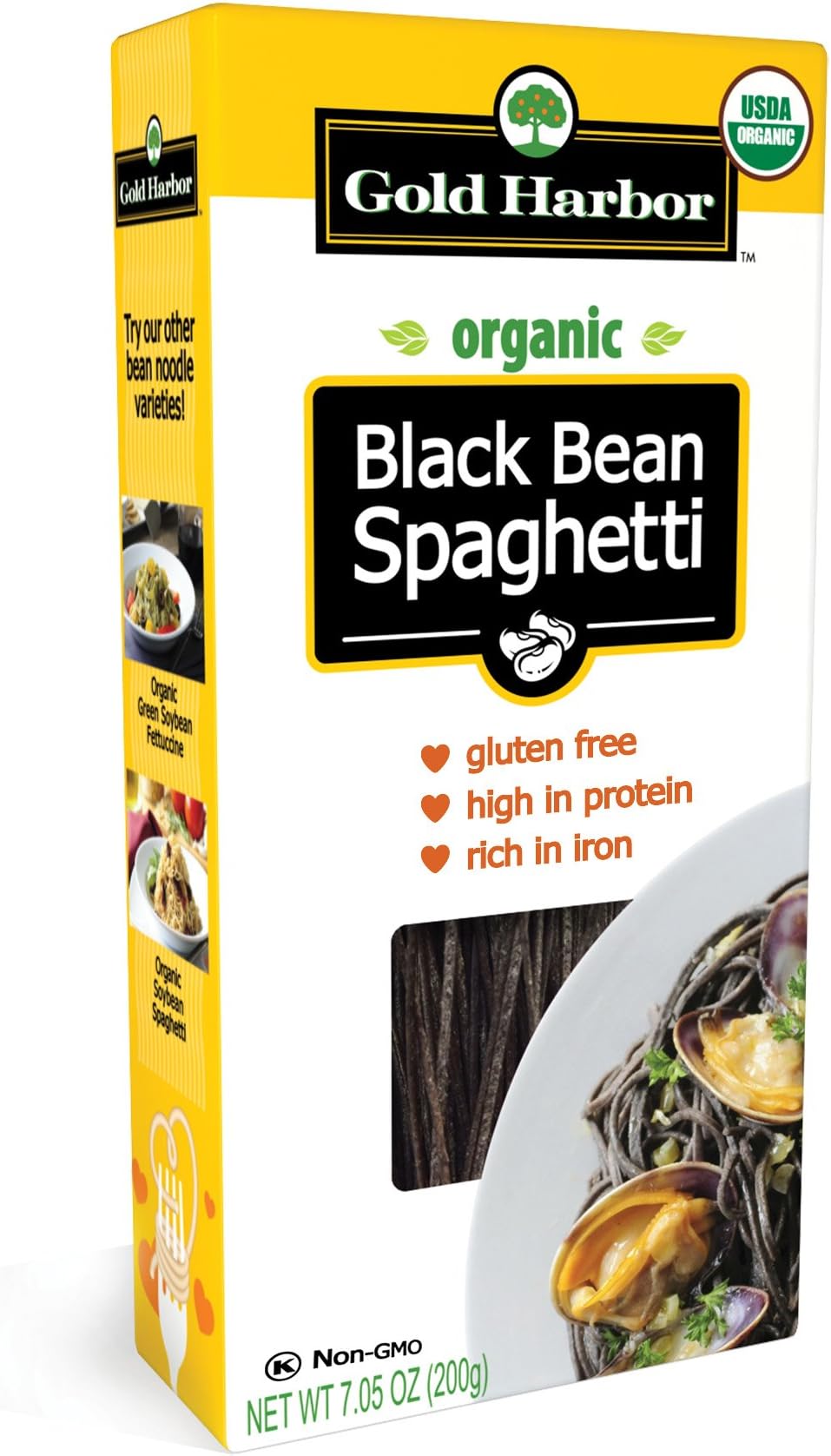 Gold Harbor Organic Black Bean Spaghetti Pasta - 12 Pack (Gluten-Free, 7.05 oz)