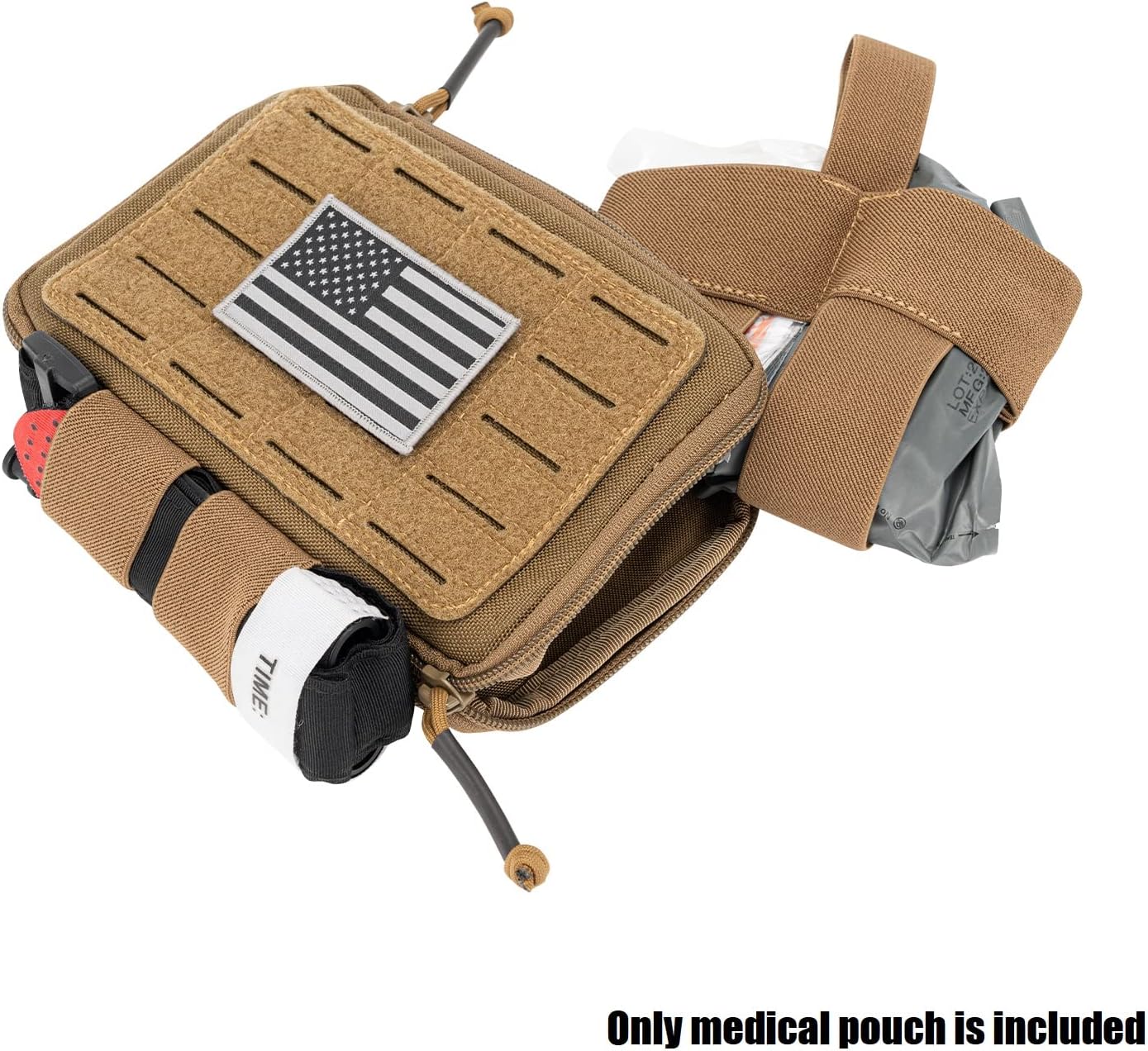 Medical Pouch for Tactical/Duty Belt MOLLE Vest/Pack EMT First Aid Pouch IFAK Utility Pouch Trauma Kit Organizer w/Tourniquet Holder - Image 6