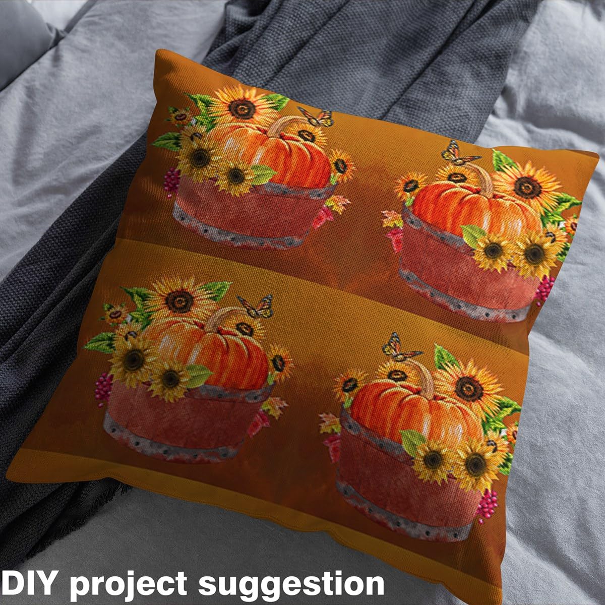 Tela de otoño por The Yard para niños, calabaza, impermeable, para exteriores, decoración de otoño, girasol, granja, tapicería, sillas, decoración de otoño, tela naranja para exteriores, 5 yardas (460