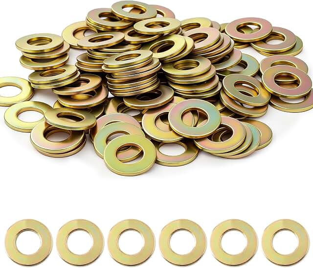Grade 8 3/8 flat washers in yellow zinc