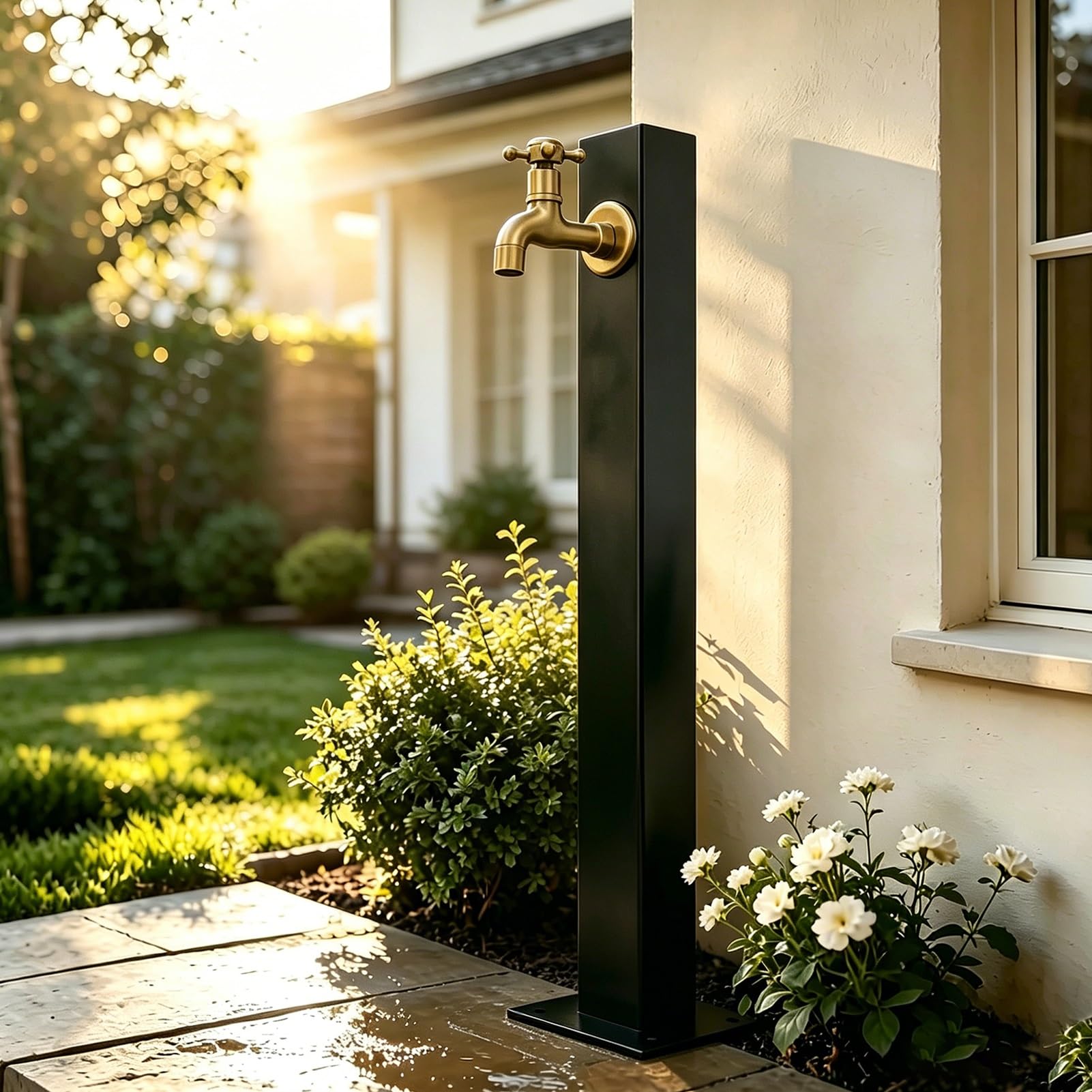 Lonmrrton B Outdoor Freestanding Water Tap Stand, Antifreeze Faucet Post Yard Hydrant, Decorative Garden Water Column For Courtyard, Campsite & Villa Landscape(,Height: 95Cm/37.4In)