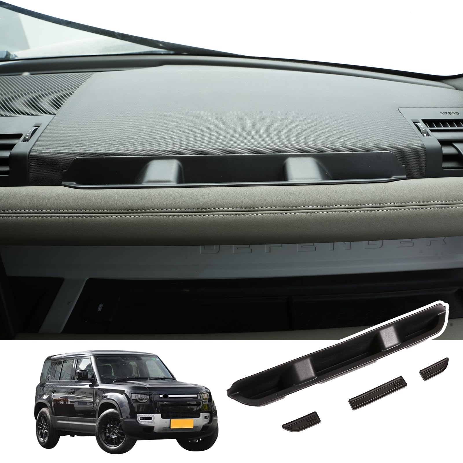 Bekantogy Copilot Side Storage Box Passenger Storage Box Compatible with Land Rover Defender 90 110 2020-2023 models Glove Box Dashboard Storage