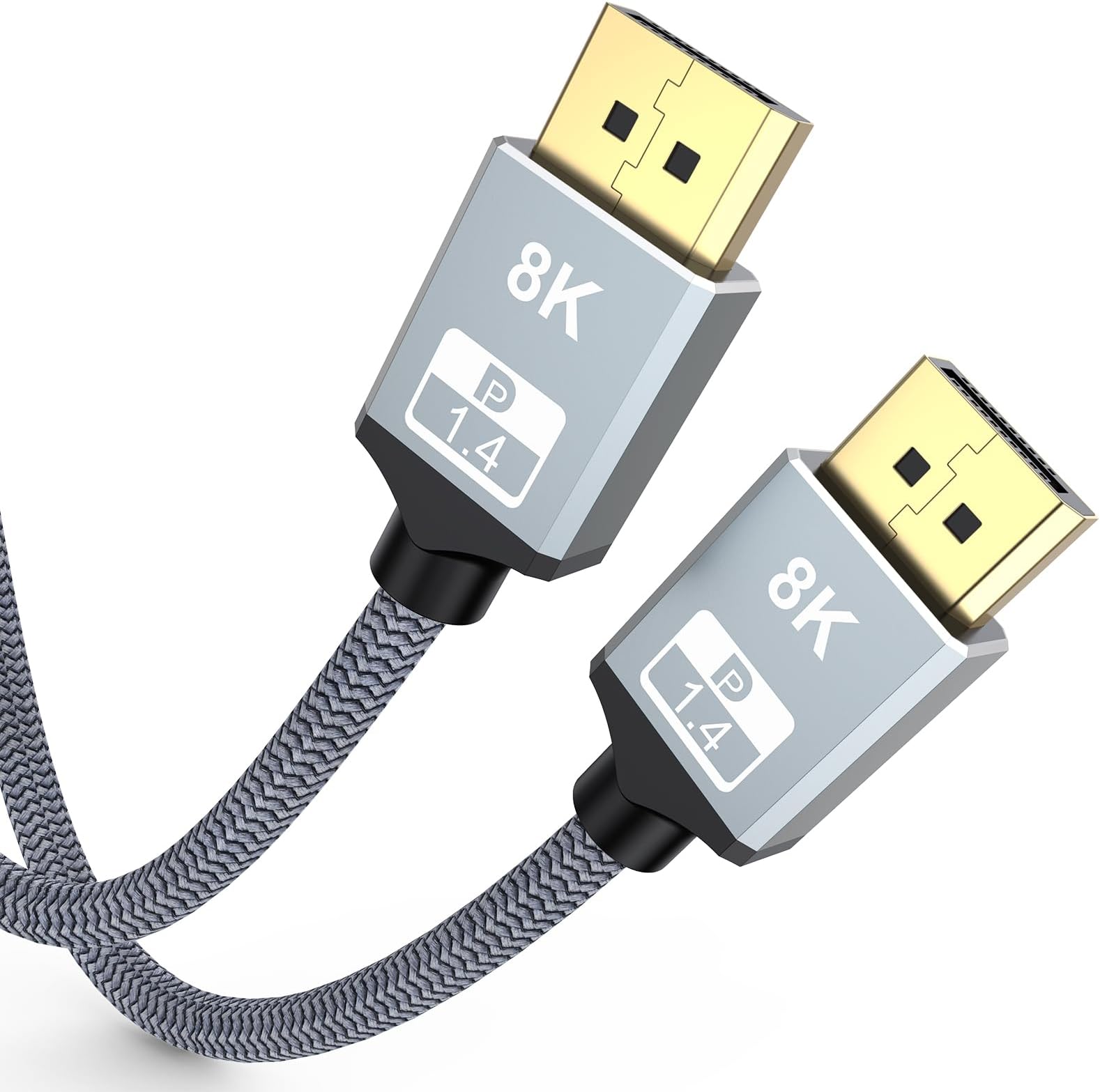 UVOOI 8K DisplayPort Cable 6FT, Display Port to Display Port 1.4 Cable DP Cord (8K@60Hz, 4K@144Hz, 2K@165Hz, 1080P), HBR3, HDCP 2.2, 32.4Gbps, HDR10 for Gaming Monitor, Graphics, PC
