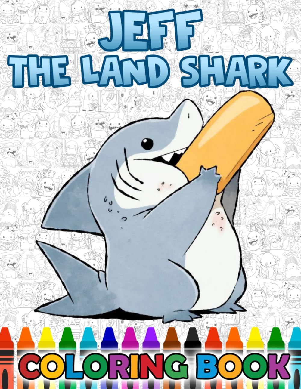 Shark's coloring book: 50 JUMBO Drawing Pages Of Cute Kawaii Land's Animals for Kids