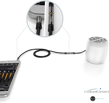 KabelDirekt Headphone 3.5mm Extension Lead Cable 6.5ft