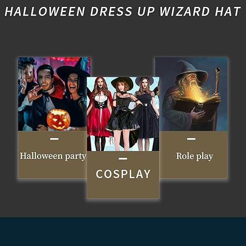 Miniatura 6 de Sombreros de bruja para mujer, sombreros de bruja negros de Halloween, disfraz de Halloween y decoración de sombrero de cosplay, regalos de fiesta