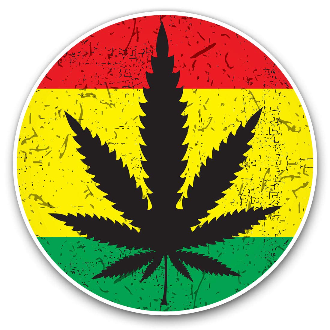 Vinyl Stickers (Set of 2) 7.5cm - Cannabis Rasta Flag Jamaica #14456